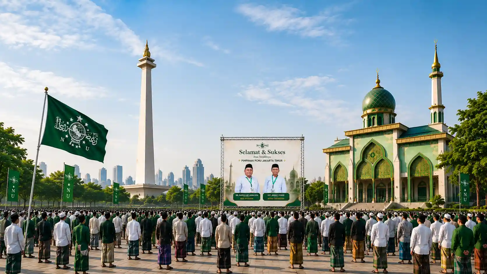 Kebersamaan pengurus dan warga PWNU Pengurus Wilayah Provinsi Papua Selatan